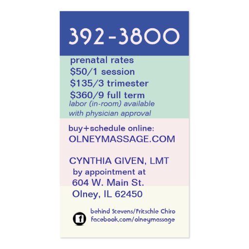 2012 prenatal massage pastel business cards (back side)