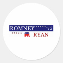 2012 Romney Ryan Campaign Round Stickers