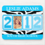 2012 TOTALLY TURQUOISE  & ZEBRA PHOTO GRADUATION mousepads