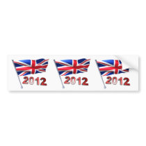 2012 with Britain flag Bumper Stickers