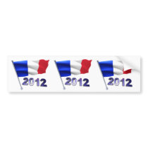 2012 with French flag Bumper Stickers