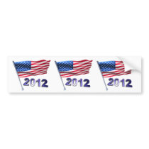 2012 with USA flag Bumper Stickers