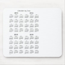 2013-2016 4 Year Calendar Mouse Pads