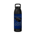 2013 Blue Script Graduation Water Bottles