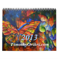 2013, calendar, timothy, orikri, paintings, Calendar with custom graphic design
