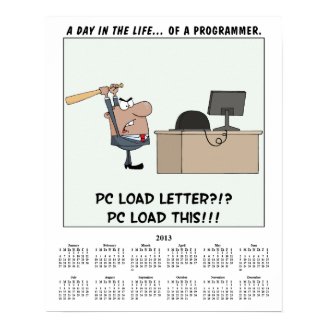 2013 Calendar Angry Programmer Print