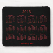 2013 Calendar Brick Red Neon Mouse Pad mousepad