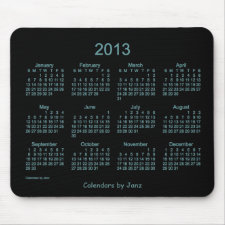 2013 Calendar Cadet Blue Neon Mouse Pad mousepad