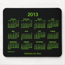 2013 Calendar Chartreuse Neon Mouse Pad mousepad