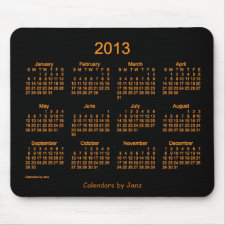 2013 Calendar Copper Neon Mouse Pad mousepad
