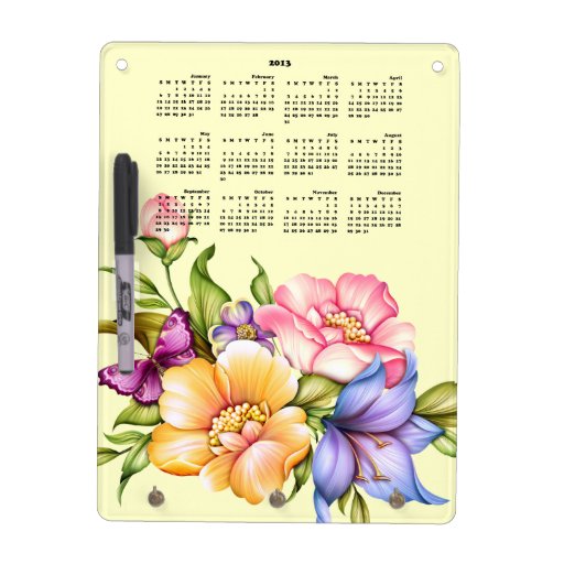 2013 Calendar Dry Erase Board