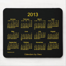 2013 Calendar Neon Gold Mouse Pad mousepad