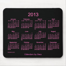 2013 Calendar Neon Pink Mouse Pad mousepad