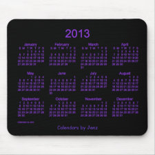 2013 Calendar Neon Purple Mouse Pad mousepad