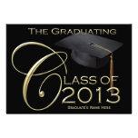 2013 Classic Black & Gold Graduation Announcement invitations