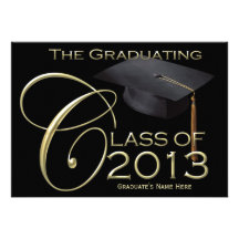 2013 Classic Black & Gold Graduation Announcement