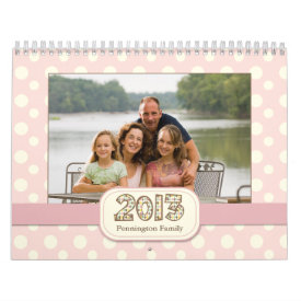 2013 customizable family photos calender wall calendar