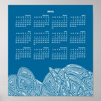 2013 Flurry Calendar Blue