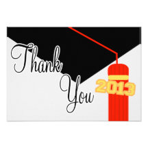 2013 Graduation Cap And Tassel Thank You (Red) Personalized Announcement