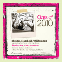 2013 Grunge Graduation Announcement (pink) invitations