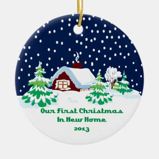 2013 new home christmas cottage double sided ceramic round 2013 new home christmas cottage double sided ceramic round