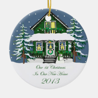 2013 New Home Christmas Snowman House Christmas Tree Ornaments