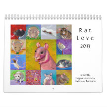 2013 rat calendars fun cute pet rat art 13 months