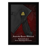 2013 Red/Maroon and Black Tassel Charm Graduation invitations
