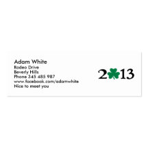 2013 shamrock business cards