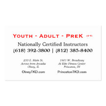 2013 TKD card Business Card