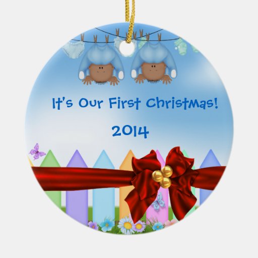 2014 baby twins first christmas ornament zazzle 2014 baby twins first christmas ornament zazzle