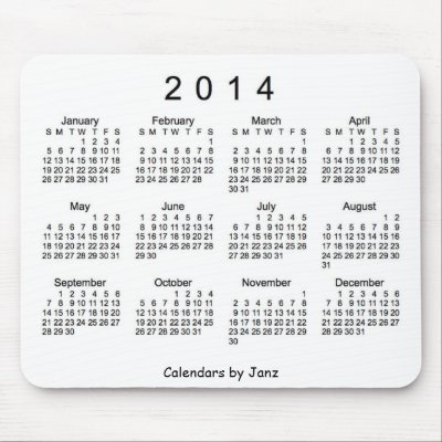 2014 Calendar on 2014 Calendar Template Is Part Of The 2014 Calendar Mouse Pad Series