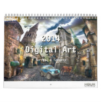 fantasy, science fiction, surreal, fairytales, funny, houk, gothic, digital art, 2017 calendar, cool, dreamland, towers, castle, countryside, spiritual, gift, baloon, dreams, mysterious, wonderful, wonderland, spirit, eerie, country, landscape, fish, magic, windmill, unique, cottage, artworks, chic, home, fiction, bestseller, awesome, Calendário com design gráfico personalizado