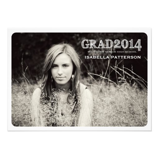 2014 Grad Modern Photo Graduation Party Invitation (front side)