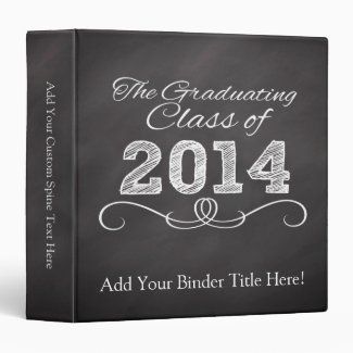 2014 Graduation Chalkboard-Style Notebook 3 Ring Binders