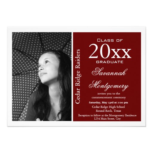 sles of high school graduation invitations custom photo graduation announcements maroon zazzle sles of high school graduation invitations custom photo graduation announcements maroon zazzle