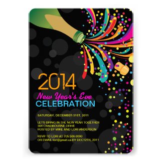 2014 Hip Customizable New Years Party Invitation