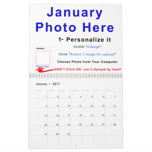 2015 Make Your Own Calendar Online INSTRUCTIONS Zazzle