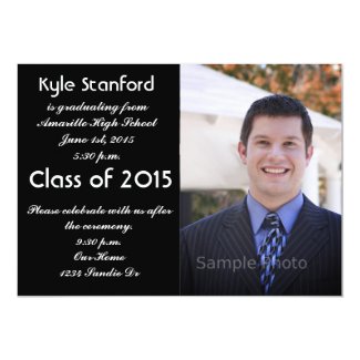 2015 Photo Graduation Invitation 5" X 7" Invitation Card