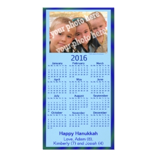 2016 Calendar Card Happy Hanukkah Custom Photo