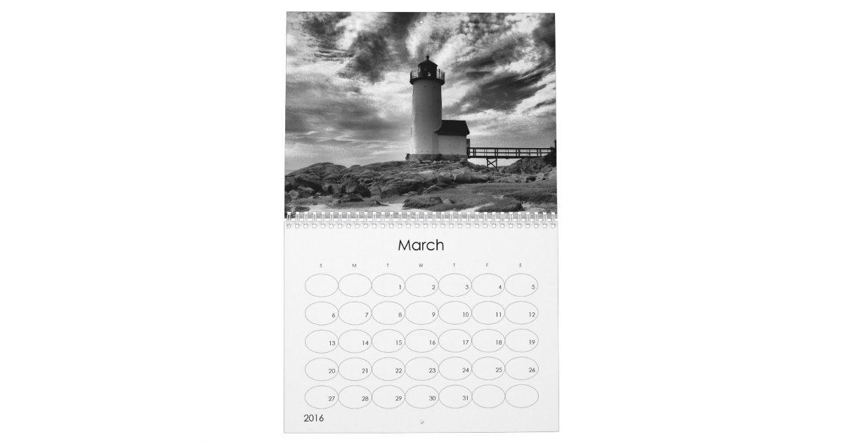 2016 Calendar Extraordinary Lighthouse Calendar Zazzle