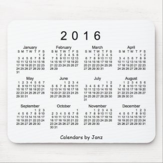 2016 Calendar mousepad