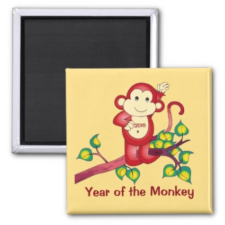 2016 Chinese New Year of the Red Monkey Magnet