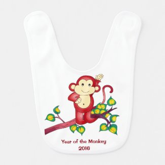 2016 Year of the Monkey Baby Bib