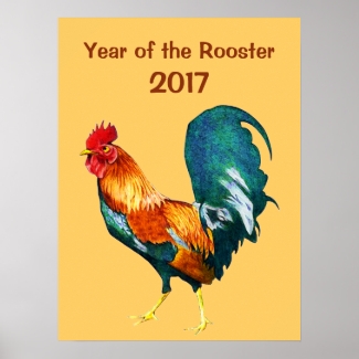 2017 Chinese New Year of the Red Rooster Poster