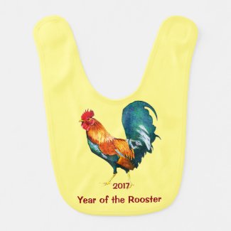 2017 Chinese New Year of the Rooster Baby Bib