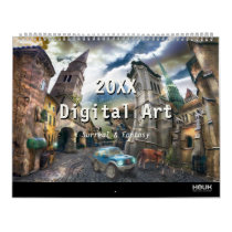 fantasy, science fiction, surreal, fairytales, funny, houk, gothic, digital art, 2017 calendar, cool, dreamland, towers, castle, countryside, spiritual, baloon, dreams, mysterious, wonderful, wonderland, spirit, eerie, country, landscape, magic, windmill, unique, cottage, artworks, fiction, bestseller, awesome, Calendário com design gráfico personalizado