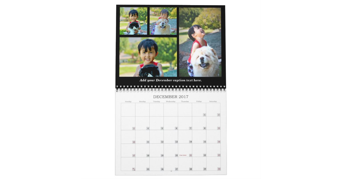 2017 Personalized Custom Photo Collage Calendar Zazzle
