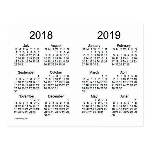 20182019 School Year Mini Calendar by Janz Postcard Zazzle