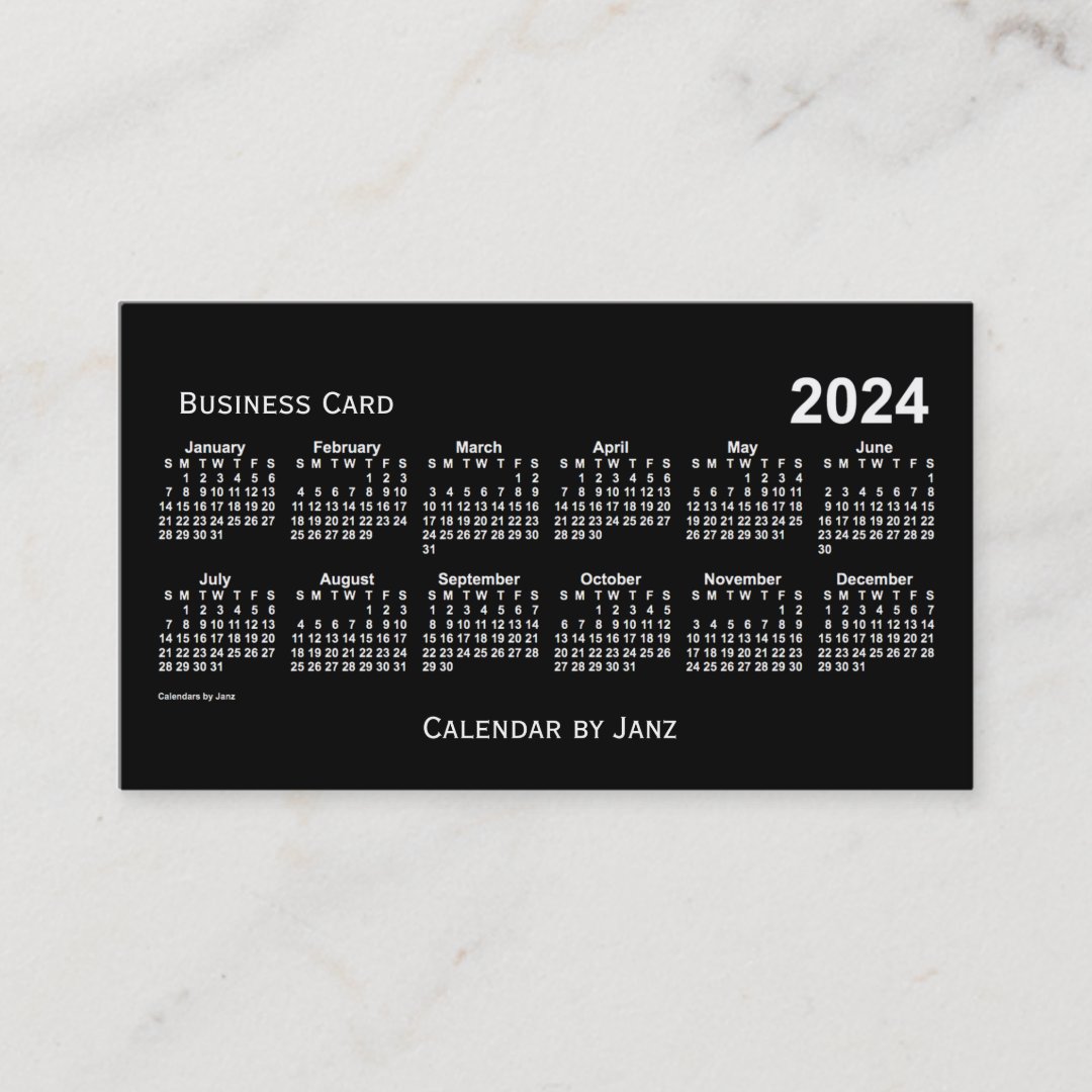 2024 Neon White Calendar By Janz Business Card Zazzle